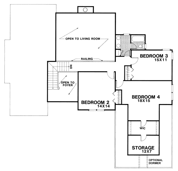 Architectural House Design - European Floor Plan - Upper Floor Plan #56-196
