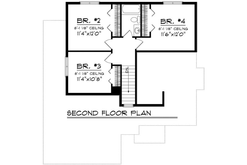 Dream House Plan - Floor Plan - Upper Floor for Traditional House Plan #70-1163 - 4 bed, 2.5 bath