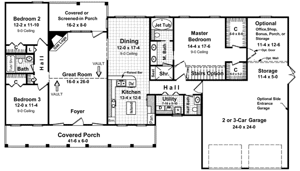 House Plan Design - Farmhouse Floor Plan - Main Floor Plan #21-155