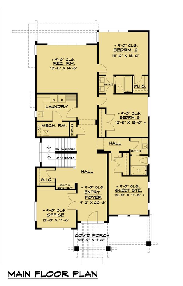 Contemporary Floor Plan - Main Floor Plan #1066-100