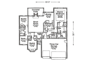 Floor Plan - Main Floor for European House Plan #310-971 - 3 bed, 2 bath