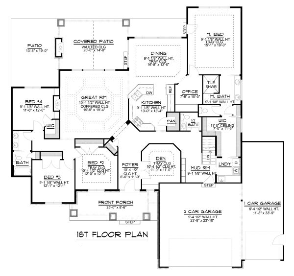 House Blueprint - Craftsman Floor Plan - Main Floor Plan #1064-12