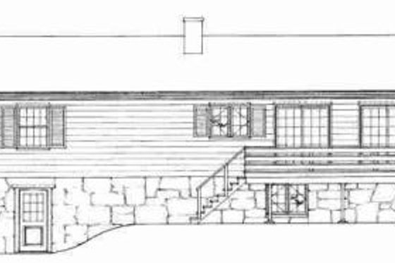 Exterior - Rear Elevation for Traditional House Plan #72-295 - 4 bed, 3 bath