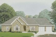 European Style House Plan - 3 Beds 2 Baths 1994 Sq/Ft Plan #410-281 