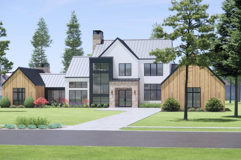 House Design - Exterior - Front Elevation 4 for Modern House Plan #1096-6 - 4 bed, 4.5 bath