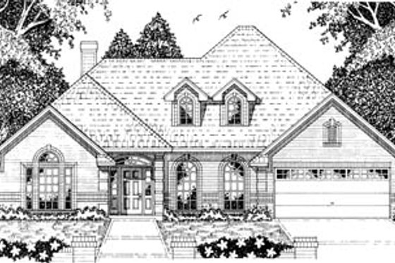 Exterior - Front Elevation for Traditional House Plan #42-176 - 3 bed, 2 bath