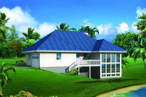 Exterior - Rear Elevation House Plan #57-595 - 2 bed, 2 bath