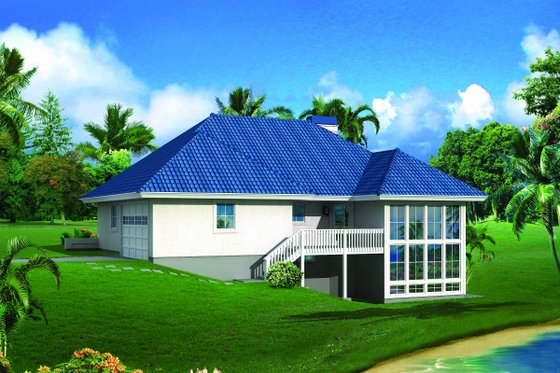 Exterior - Rear Elevation House Plan #57-595 - 2 bed, 2 bath