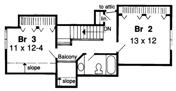 Ranch Floor Plan - Upper Floor Plan #312-293