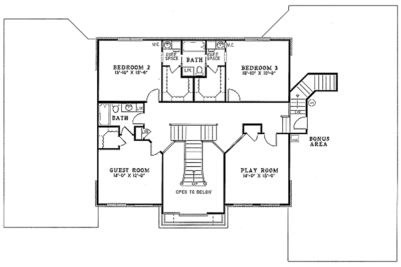 Dream House Plan - Floor Plan - Upper Floor for European House Plan #17-250 - 4 bed, 5 bath