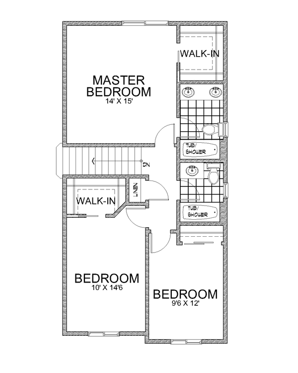 Craftsman Floor Plan - Upper Floor Plan #112-192