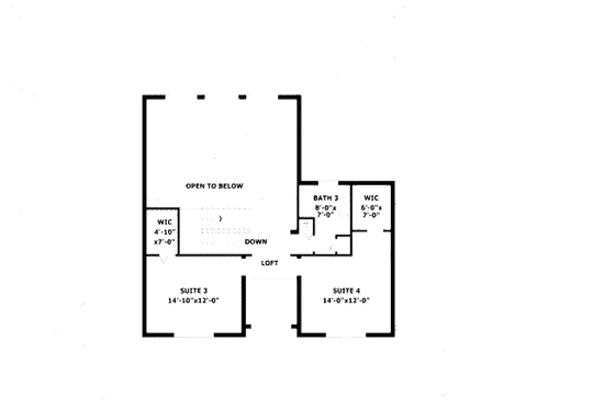 Floor Plan - Upper Floor for Country House Plan #420-144 - 4 bed, 4 bath