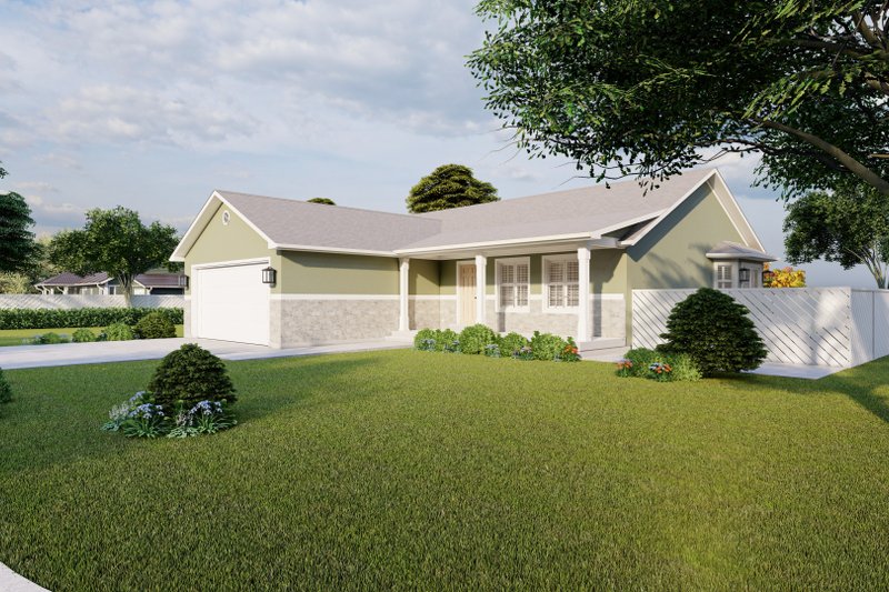 Dream House Plan - Exterior - Front Elevation 3 for Ranch House Plan #1060-16 - 5 bed, 3.5 bath