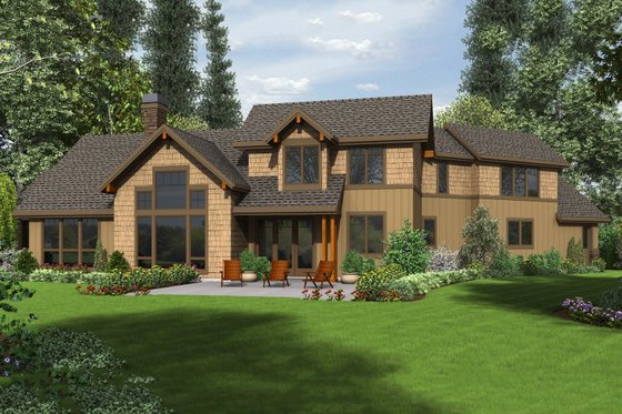Exterior - Rear Elevation for Craftsman House Plan #48-647 - 3 bed, 2.5 bath