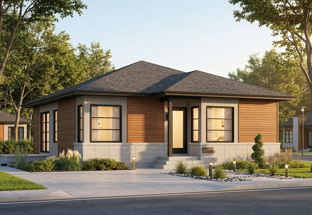 Exterior - Front Elevation 2 for Contemporary House Plan #23-2524 - 2 bed, 1 bath