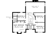 European Style House Plan - 4 Beds 3.5 Baths 2411 Sq/Ft Plan #3-200 