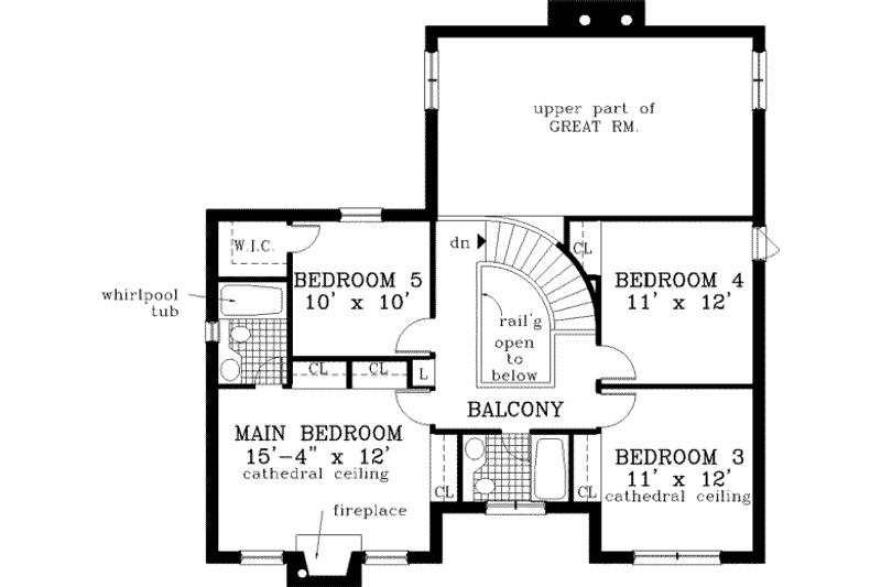 Dream House Plan - Floor Plan - Upper Floor for Colonial House Plan #3-200 - 4 bed, 3.5 bath
