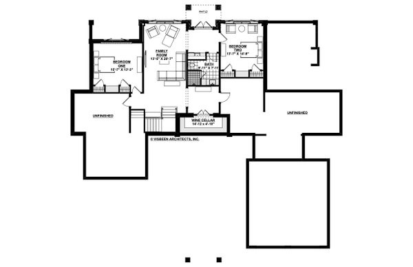 House Design - Traditional Floor Plan - Lower Floor Plan #928-384