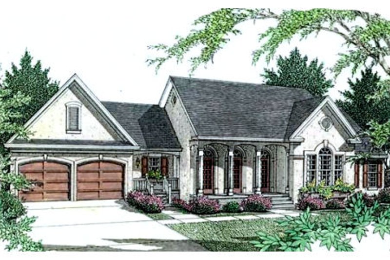 House Blueprint - European Exterior - Front Elevation Plan #406-209
