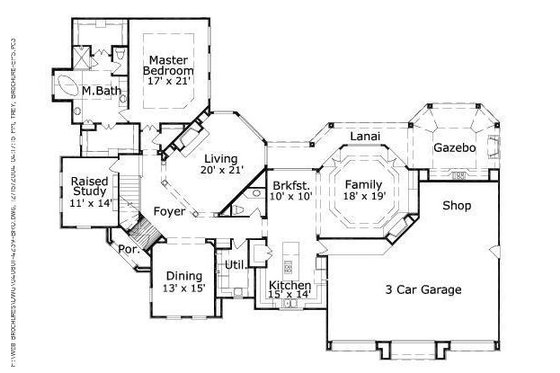 Floor Plan - Main Floor for European House Plan #411-676 - 4 bed, 3.5 bath