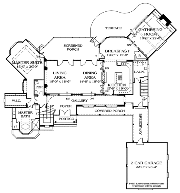 House Blueprint - Country Floor Plan - Main Floor Plan #453-235