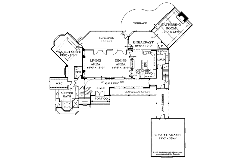 Home Plan - Floor Plan - Main Floor for Country House Plan #453-235 - 3 bed, 3.5 bath