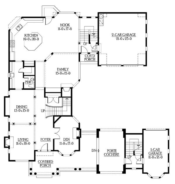 House Blueprint - Traditional Floor Plan - Main Floor Plan #132-504