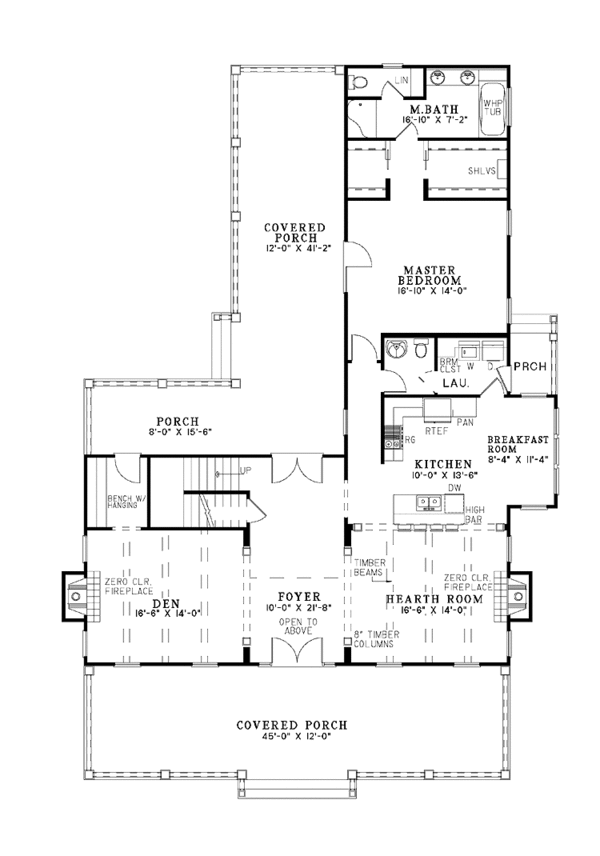 Architectural House Design - Country Floor Plan - Main Floor Plan #17-3343