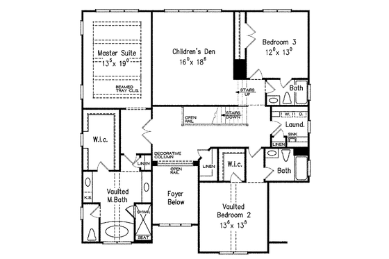 Floor Plan - Upper Floor for Tudor House Plan #927-413 - 4 bed, 4 bath