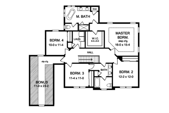 Floor Plan - Upper Floor for Traditional House Plan #1010-158 - 4 bed, 2.5 bath