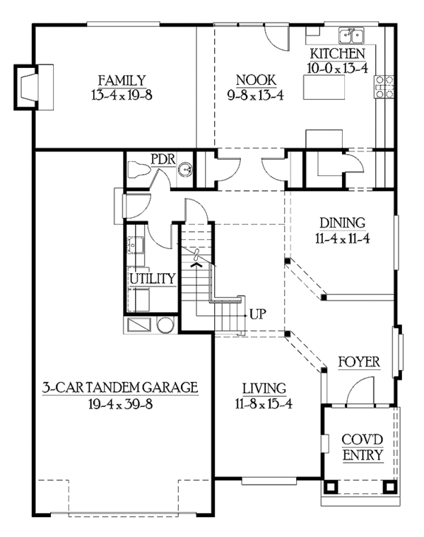 House Plan Design - Craftsman Floor Plan - Main Floor Plan #132-328