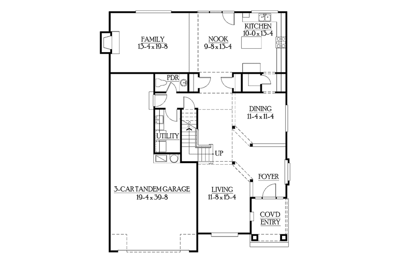 Home Plan - Floor Plan - Main Floor for Craftsman House Plan #132-328 - 3 bed, 2.5 bath
