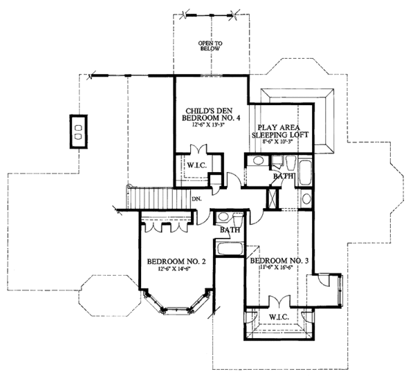 Home Plan - European Floor Plan - Upper Floor Plan #429-67