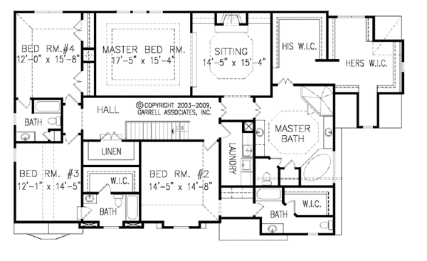 Architectural House Design - Traditional Floor Plan - Upper Floor Plan #54-329
