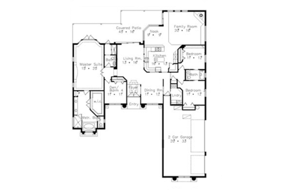 Architectural House Design - Mediterranean Floor Plan - Main Floor Plan #417-807