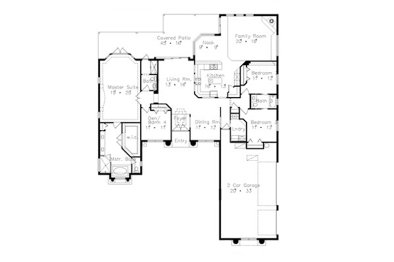 Dream House Plan - Floor Plan - Main Floor for Mediterranean House Plan #417-807 - 3 bed, 3 bath