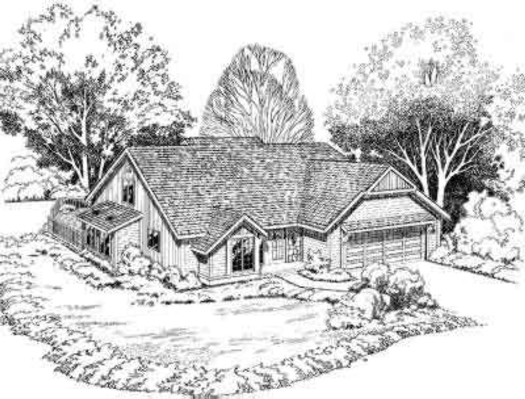 Exterior - Front Elevation 2 for Country House Plan #312-119 - 3 bed, 2.5 bath