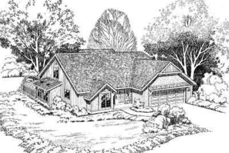 Exterior - Front Elevation 2 for Country House Plan #312-119 - 3 bed, 2.5 bath