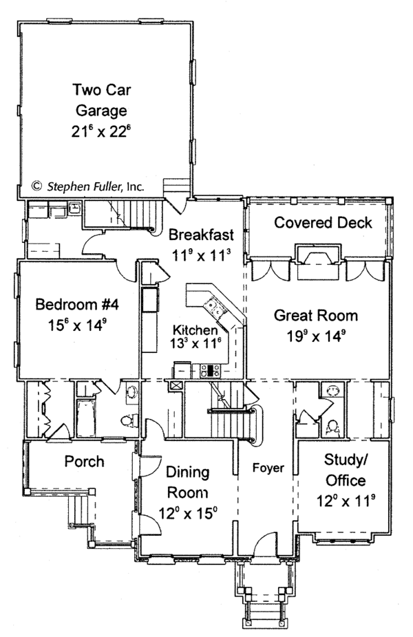 Home Plan - Colonial Floor Plan - Main Floor Plan #429-265
