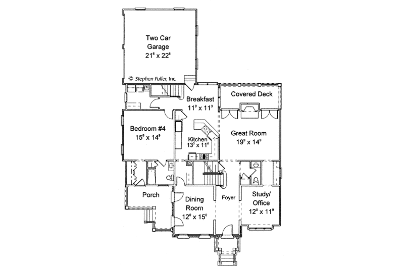 Home Plan - Floor Plan - Main Floor for Colonial House Plan #429-265 - 5 bed, 4.5 bath