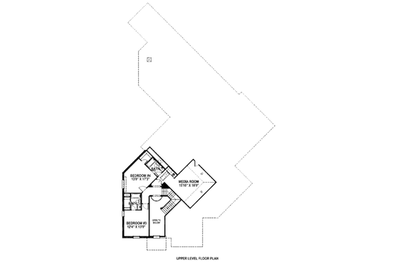 Floor Plan - Upper Floor for Mediterranean House Plan #141-255 - 4 bed, 4.5 bath