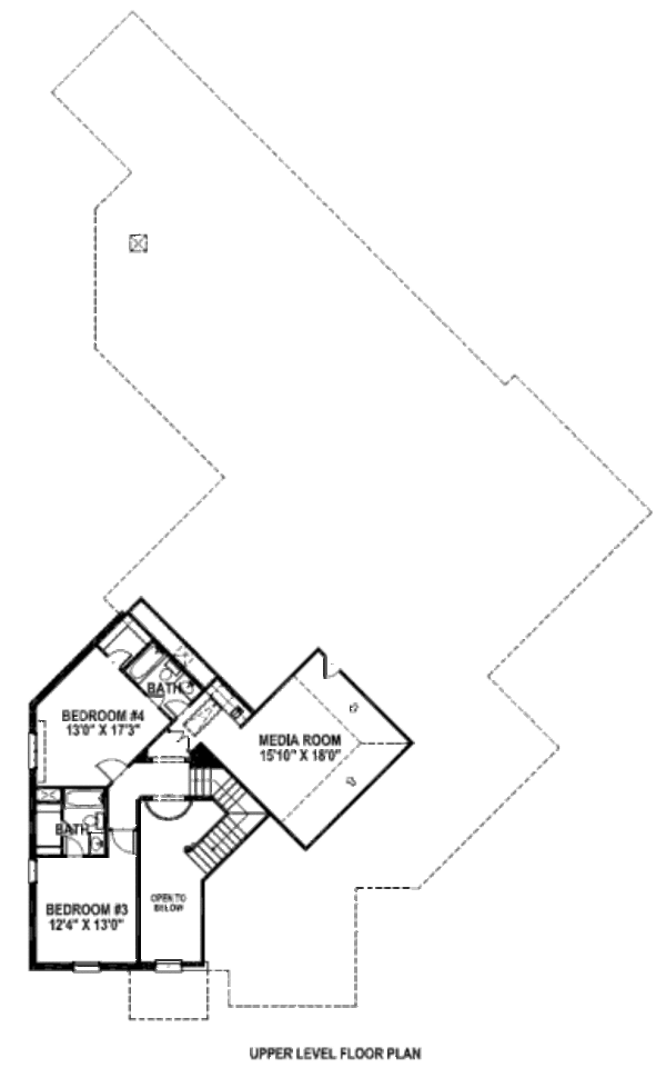 Mediterranean Floor Plan - Upper Floor Plan #141-255