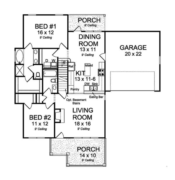 Dream House Plan - Traditional Floor Plan - Main Floor Plan #513-2162