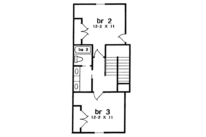 House Plan Design - Floor Plan - Upper Floor for Country House Plan #301-150 - 3 bed, 2.5 bath