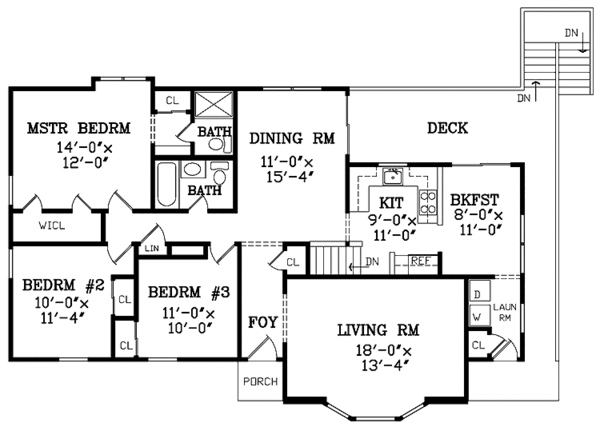 Home Plan - Ranch Floor Plan - Main Floor Plan #314-257