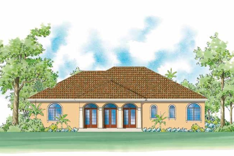 Home Plan - Exterior - Rear Elevation for Mediterranean House Plan #930-420 - 4 bed, 4.5 bath
