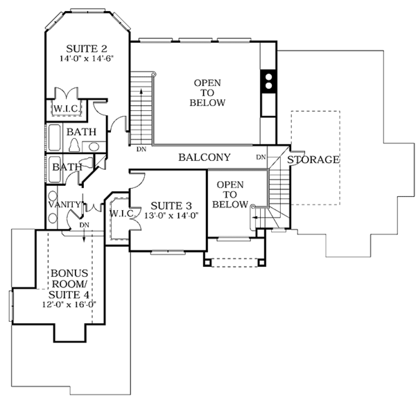 Architectural House Design - Country Floor Plan - Upper Floor Plan #453-103