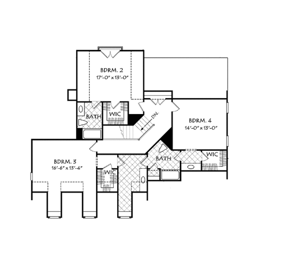 House Design - Colonial Floor Plan - Upper Floor Plan #927-525
