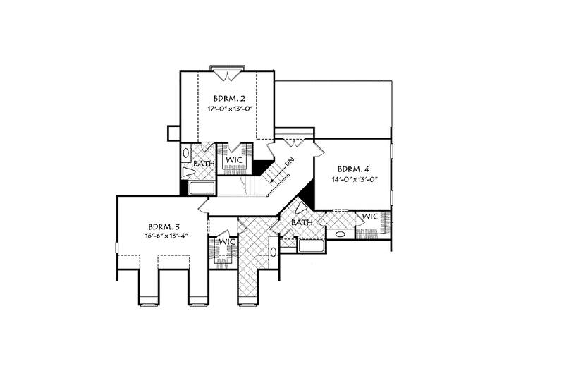 Home Plan - Floor Plan - Upper Floor for Colonial House Plan #927-525 - 4 bed, 3.5 bath