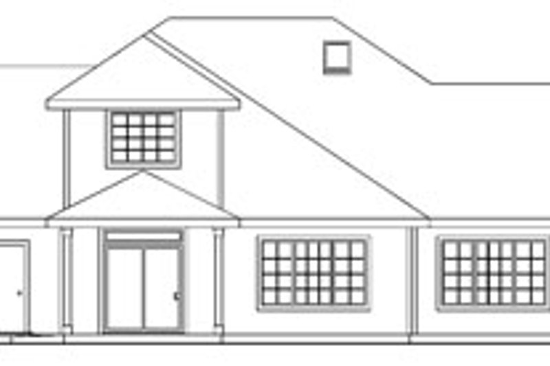 Home Plan - Exterior - Rear Elevation for European House Plan #124-742 - 3 bed, 3 bath